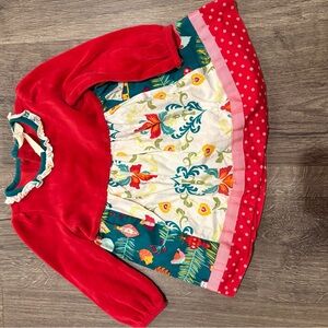 Matilda Jane Red and Teal Floral Kids Dress